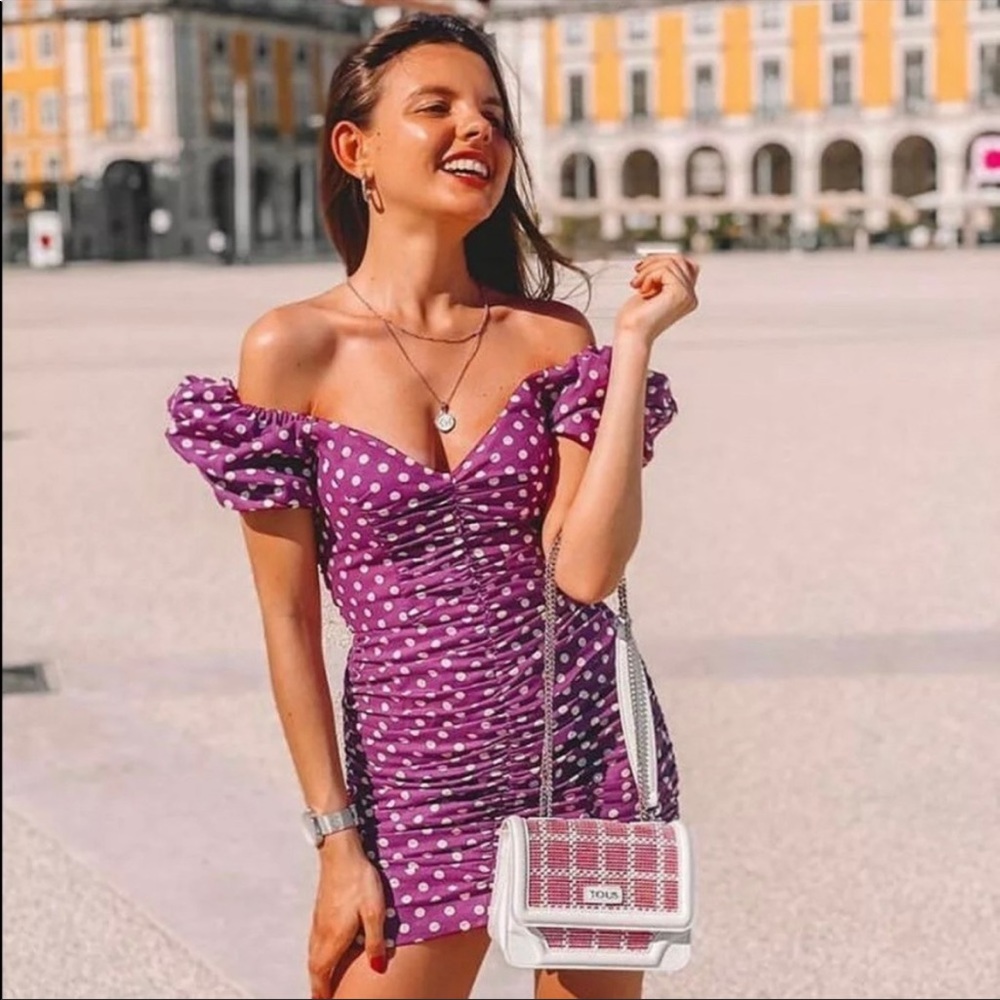 Zara rustic polka dot dress